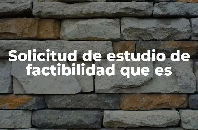 Solicitud de Estudio de Factibilidad que es