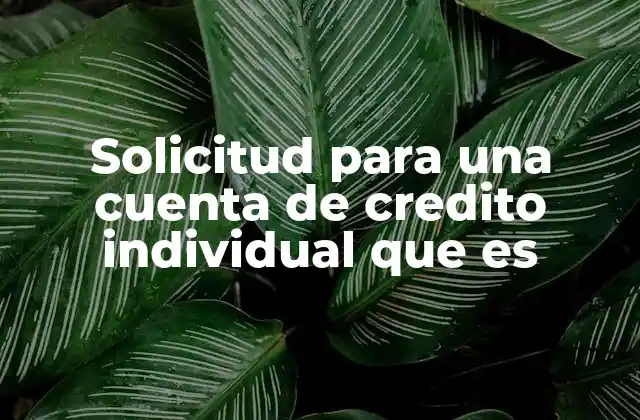 Solicitud para una Cuenta de Credito Individual que es