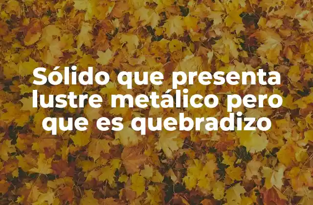 Sólido que Presenta Lustre Metálico pero que es Quebradizo