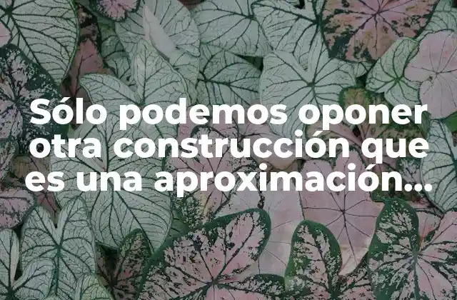 Sólo Podemos Oponer Otra Construcción que es una Aproximación Hipotética