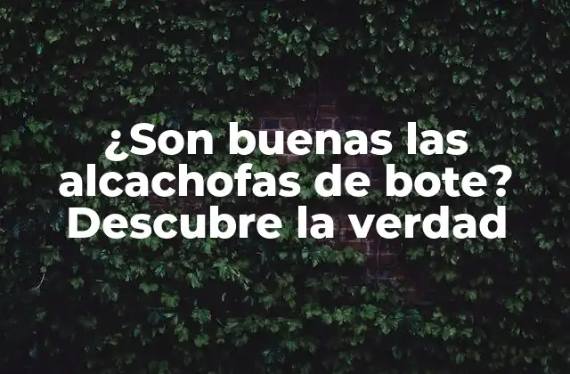 ¿son Buenas las Alcachofas de Bote? Descubre la Verdad
