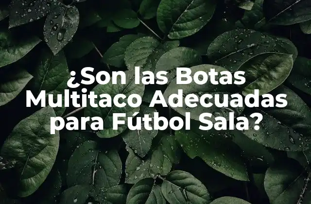 ¿son las Botas Multitaco Adecuadas para Fútbol Sala?