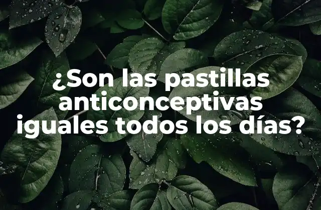 ¿son las Pastillas Anticonceptivas Iguales Todos los Días?