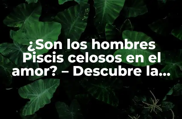 ¿son los Hombres Piscis Celosos en el Amor? - Descubre la Verdad 2 La personalidad de los hombres Piscis - Un vistazo profundo