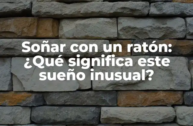 ¿Qué simboliza un ratón en los sueños?