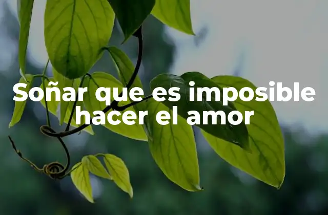 Soñar que es Imposible Hacer el Amor