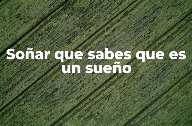 Soñar que Sabes que es un Sueño