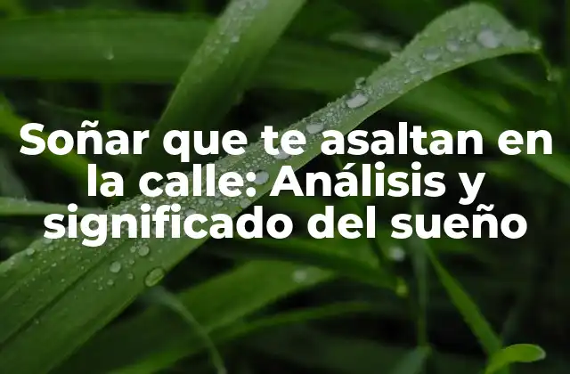 Soñar que Te Asaltan en la Calle: Análisis y Significado Del Sueño
