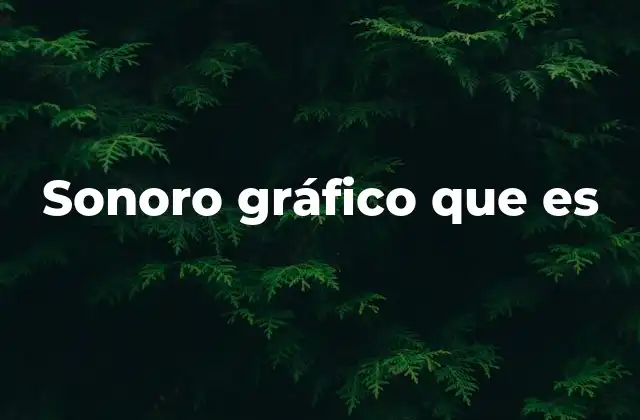 Sonoro Gráfico que es