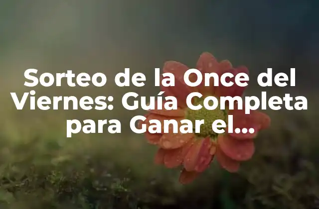 Sorteo de la Once Del Viernes: Guía Completa para Ganar el Cuponazo