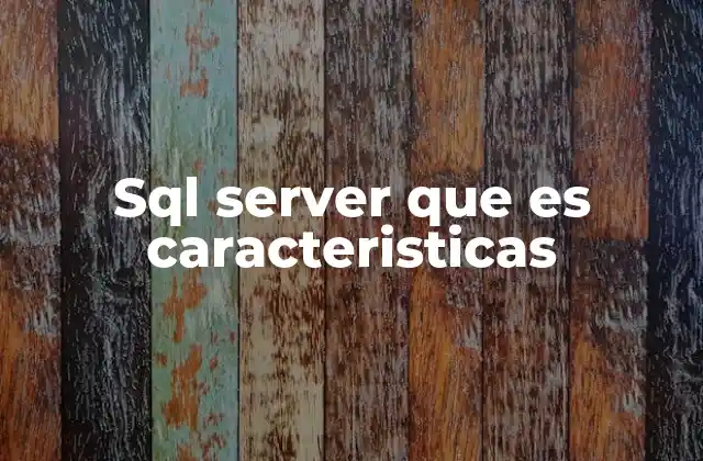 Sql Server que es Caracteristicas