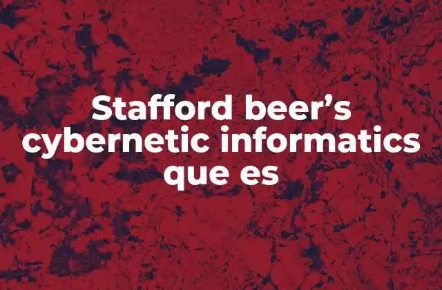 Stafford Beer’s Cybernetic Informatics que es
