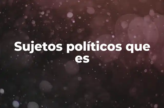 Sujetos Políticos que es