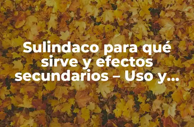 Sulindaco para Qué Sirve y Efectos Secundarios – Uso y Beneficios de Este Medicamento