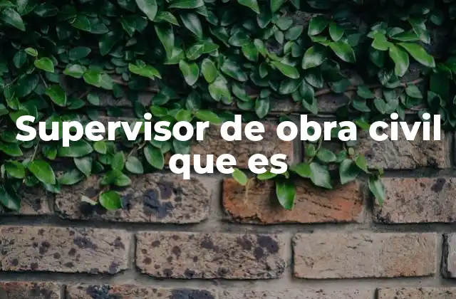 Supervisor de Obra Civil que es 2 El enlace entre planificación y ejecución