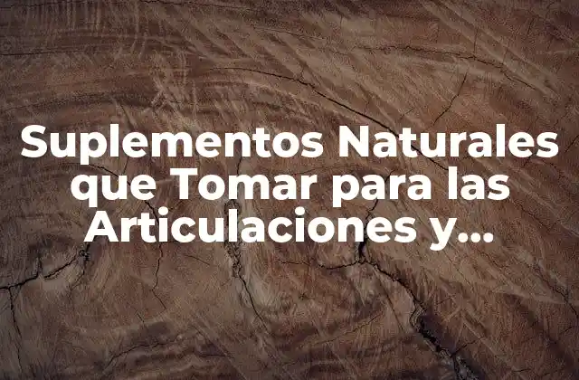 Suplementos Naturales que Tomar para las Articulaciones y Huesos