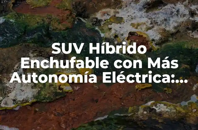 Suv Híbrido Enchufable con Más Autonomía Eléctrica: la Opción Sostenible Del Futuro