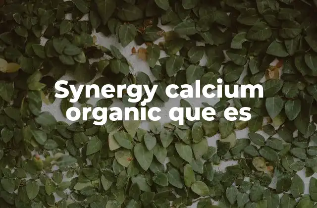 Synergy Calcium Organic que es