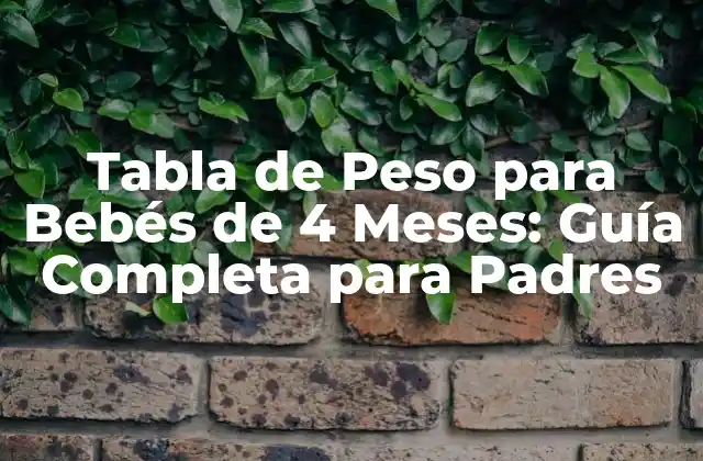 Tabla de Peso para Bebés de 4 Meses: Guía Completa para Padres 2 ¿Cuál es el Peso Promedio de un Bebé de 4 Meses?