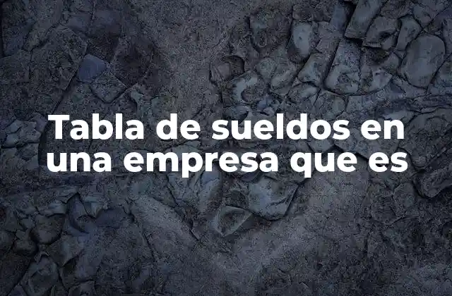 Tabla de Sueldos en una Empresa que es