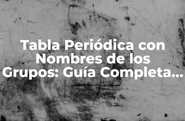 Tabla Periódica con Nombres de los Grupos: Guía Completa y Detallada