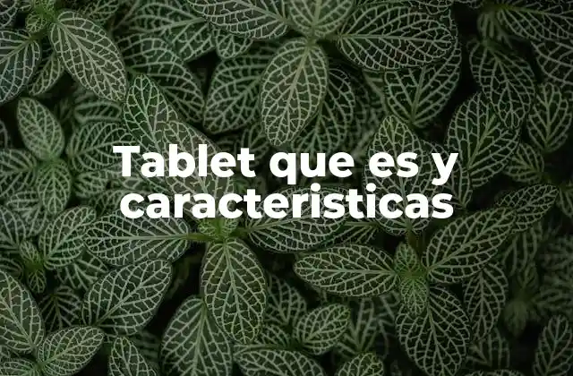 Tablet que es y Caracteristicas