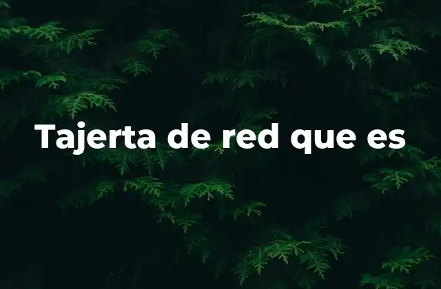 Tajerta de Red que es