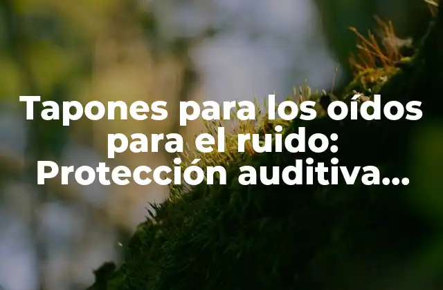 Tapones para los Oídos para el Ruido: Protección Auditiva Efectiva