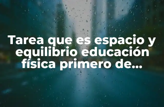 Tarea que es Espacio y Equilibrio Educación Física Primero de Primaria