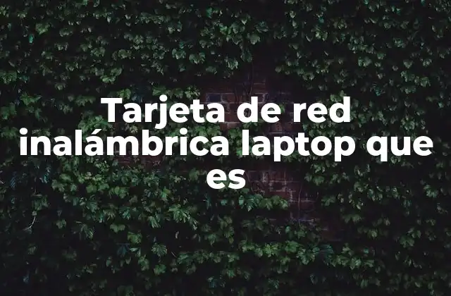 Tarjeta de Red Inalámbrica Laptop que es