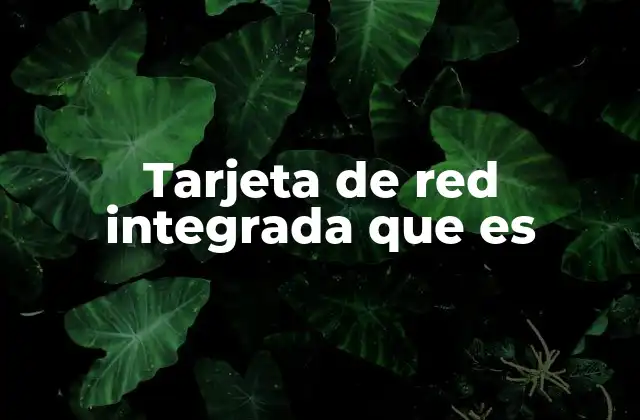 Tarjeta de Red Integrada que es