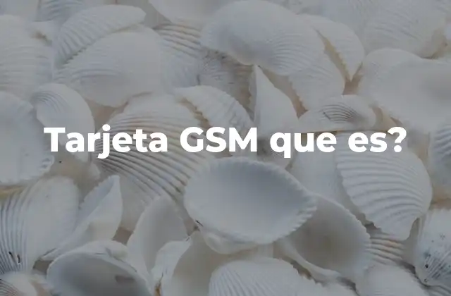 Tarjeta Gsm que Es?