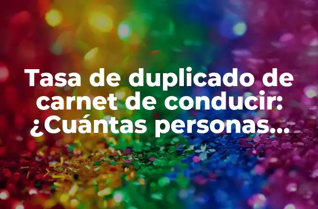 Tasa de Duplicado de Carnet de Conducir: ¿cuántas Personas Tienen Dos Carnets?