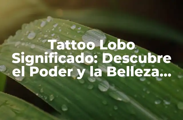 Tattoo Lobo Significado: Descubre el Poder y la Belleza Detrás de Este Diseño
