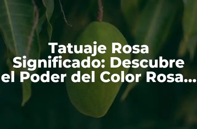 Orígenes del Tatuaje Rosa