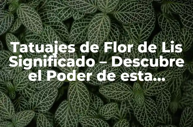 Tatuajes de Flor de Lis Significado – Descubre el Poder de Esta Imagen