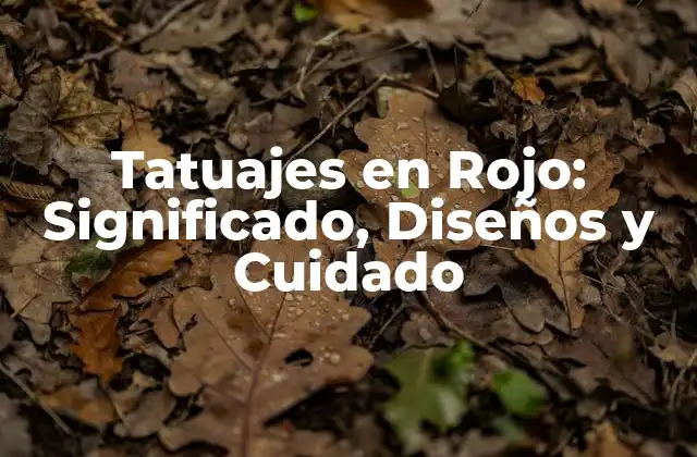 Tatuajes en Rojo: Significado, Diseños y Cuidado 2 El Significado del Color Rojo en los Tatuajes