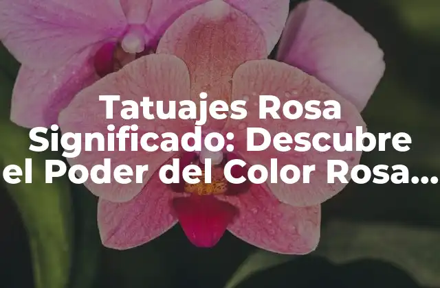 Tatuajes Rosa Significado: Descubre el Poder Del Color Rosa en los Tatuajes
