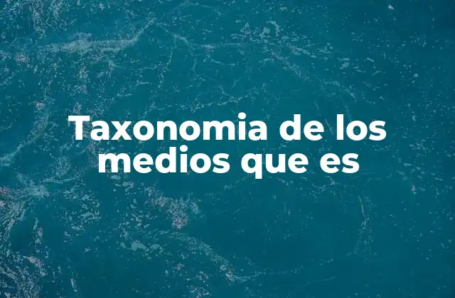 Taxonomia de los Medios que es