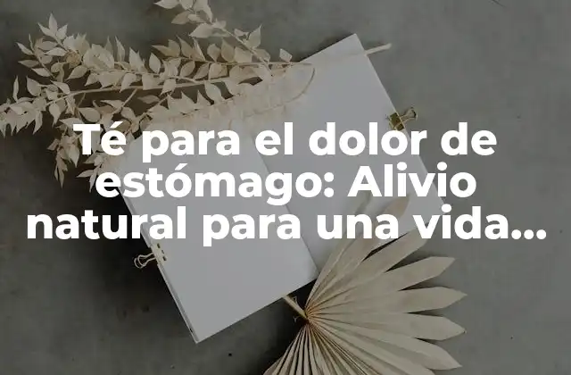 Té para el Dolor de Estómago: Alivio Natural para una Vida Más Saludable