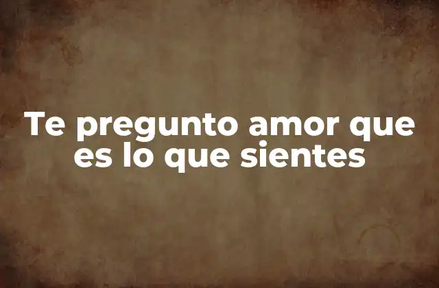 Te Pregunto Amor que es Lo que Sientes 2 El lenguaje emocional detrás de las preguntas amorosas