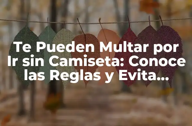 Te Pueden Multar por Ir sin Camiseta: Conoce las Reglas y Evita Problemas