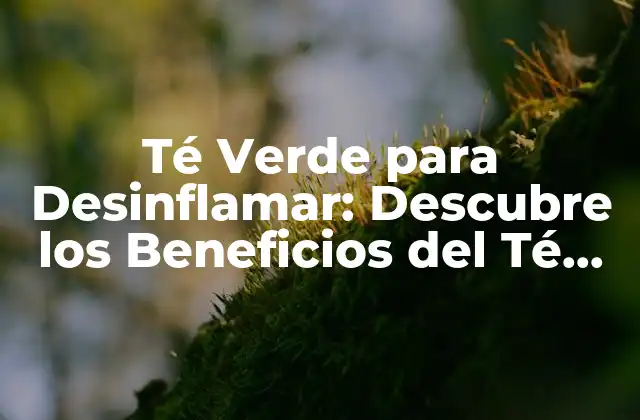 Té Verde para Desinflamar: Descubre los Beneficios Del Té Verde para Reducir la Inflamación