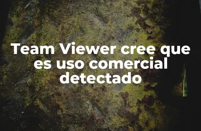 Team Viewer Cree que es Uso Comercial Detectado