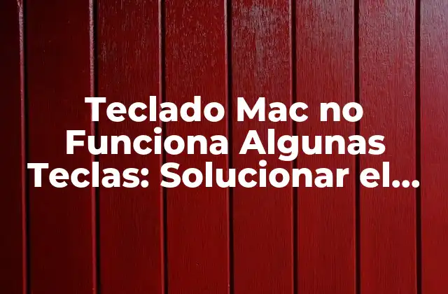 Teclado Mac No Funciona Algunas Teclas: Solucionar el Problema