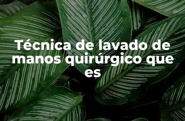 Técnica de Lavado de Manos Quirúrgico que es