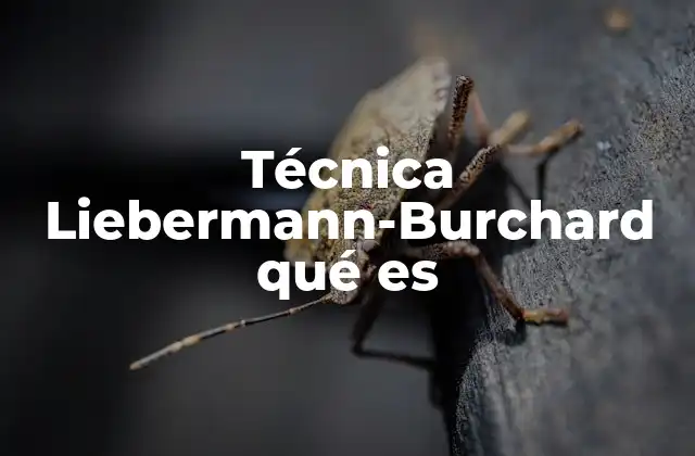Técnica Liebermann-burchard Qué es