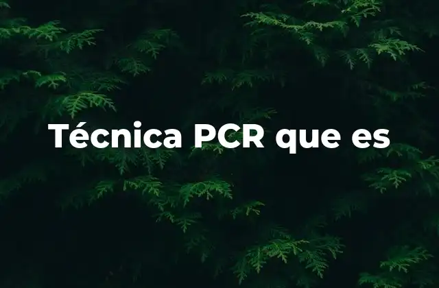 Técnica Pcr que es