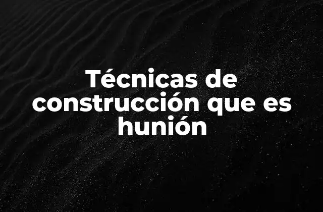 Técnicas de Construcción que es Hunión
