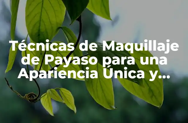 Técnicas de Maquillaje de Payaso para una Apariencia Única y Divertida